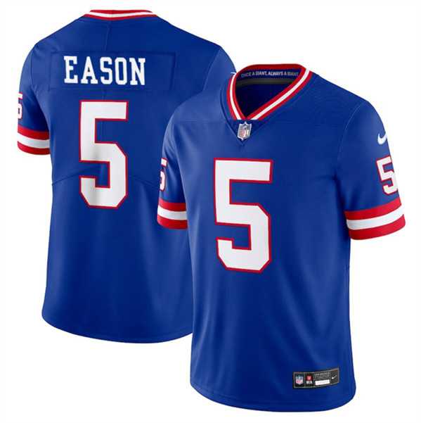 Men & Women & Youth New York Giants #5 Jacob Eason Royal 2023 F.U.S.E. Throwback Limited Jersey